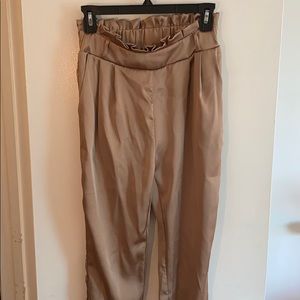 Fashion Nova silk cream pant